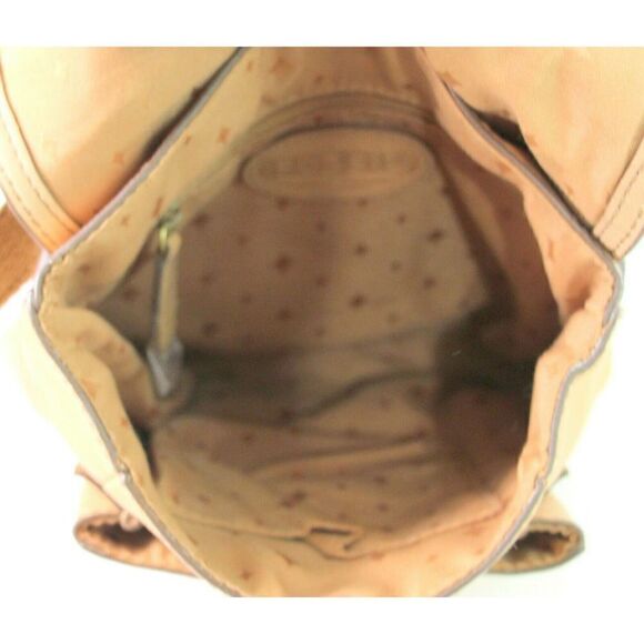 FOSSIL SOFT BEIGE TAN GENUINE LEATHER SMALL MESSENGER SHOULDER BAG HANDBAG PURSE - Picture 7 of 8